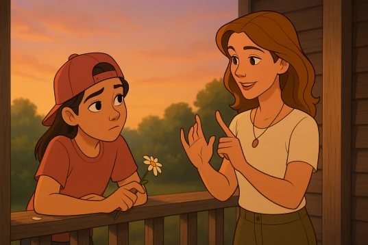 Britt and Abi on the porch