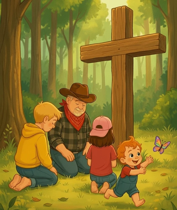 Kneeling before the Cross